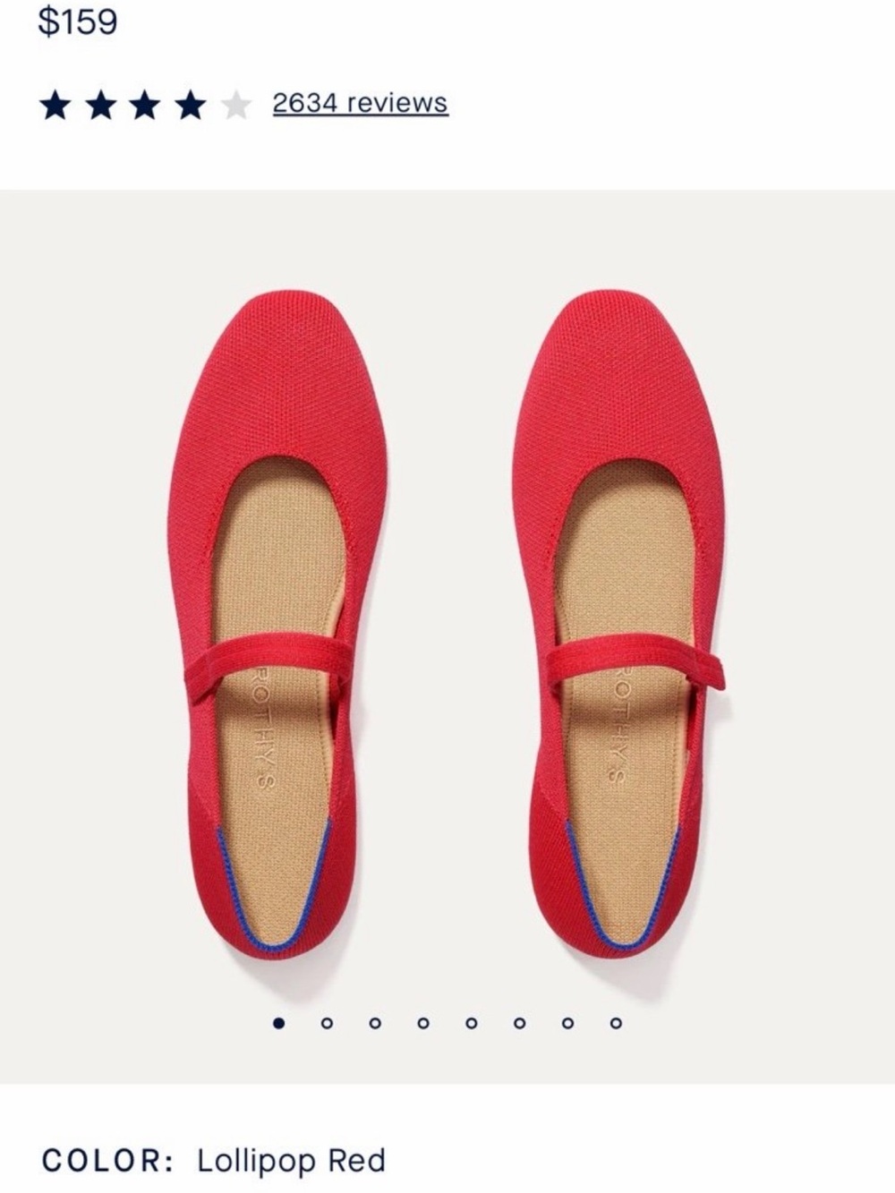 Rothy's Lollipop Red Mary Jane Flats size 8
